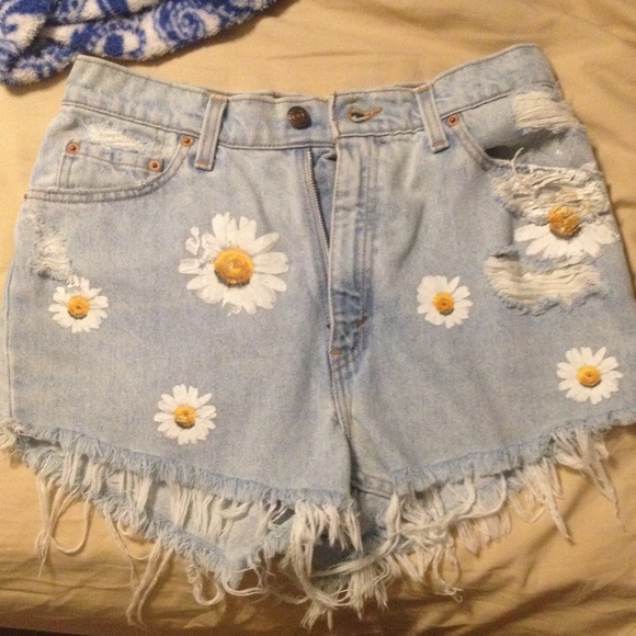 LF Furst of a Kind Distressed Denim Daisy Shorts