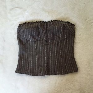 Brown multi color corset
