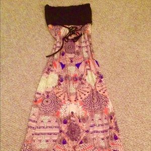 Tribal geo print maxi dress