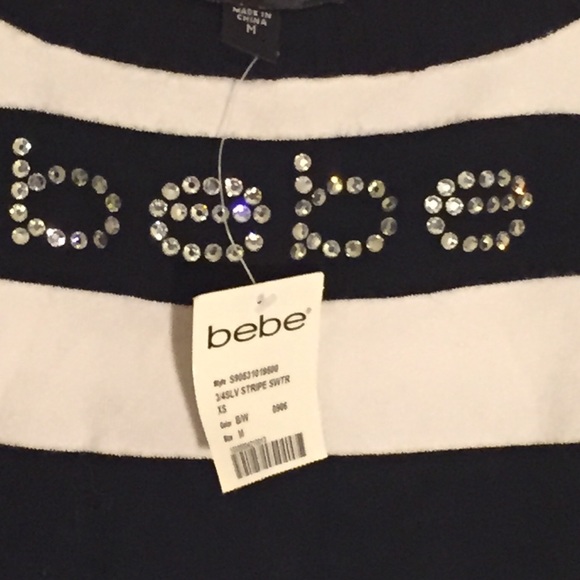 bebe 3/4 Sleeve Rhinestone Sweater - Picture 4 of 4