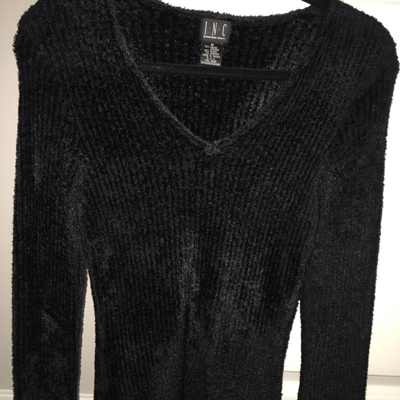 INC Women’s Black Soft V Neck Sweater Top size M