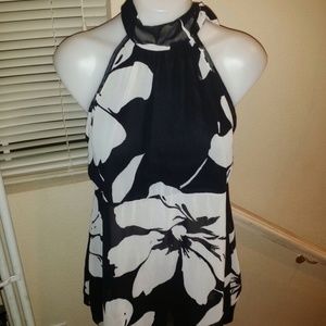 Black and white top.