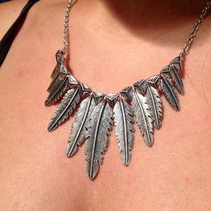 Brand New Metal Feather Necklace