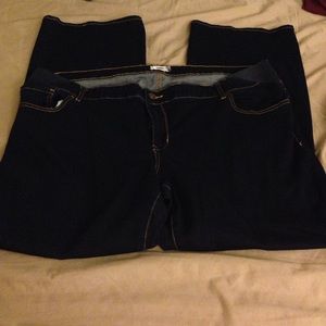 Dark rinse boot cut jeans