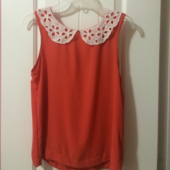 Forever 21 orange Peter Pan collar top