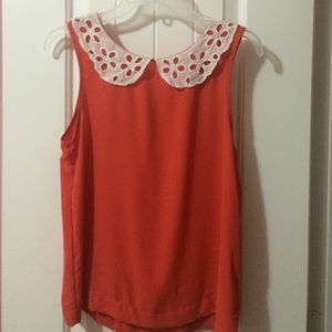 Forever 21 orange Peter Pan collar top