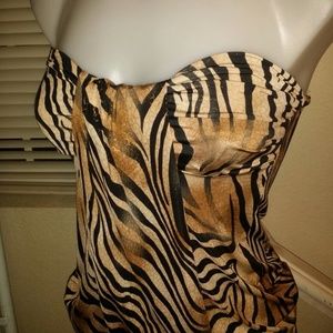 Gold Zebra Printed Tube Top