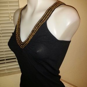 NWOT Black and Gold Top