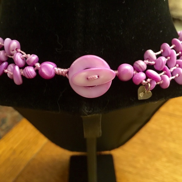 SUZANNE SUMMERS LAVENDER BEADED NECKLACE - Picture 2 of 2