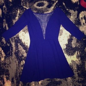 American Apparel Ponte Skater Dress Lapis M