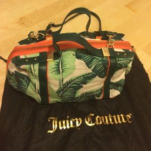 Juicy Couture canvas purse in palm leaf print