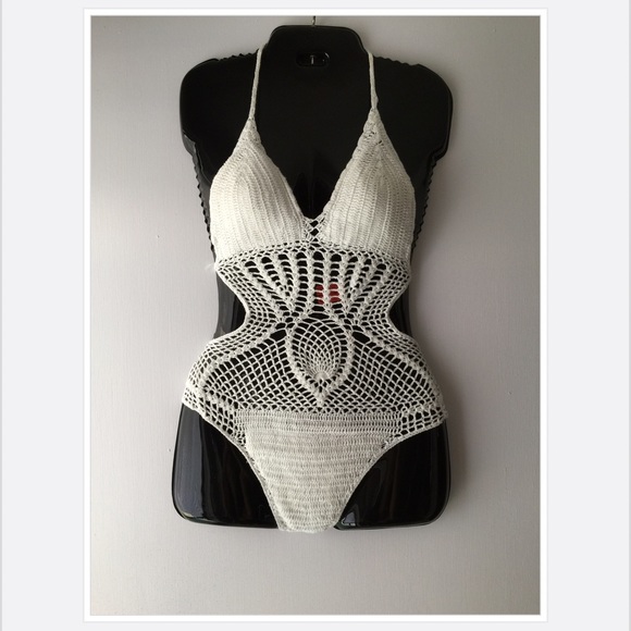 Ivory crochet swimsuit