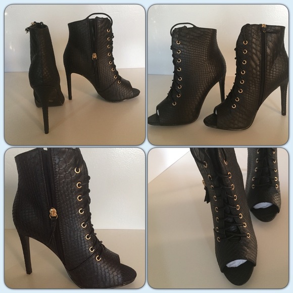 Black Sexy Comfortable Boots Shoes 8 1/2 - Picture 2 of 4