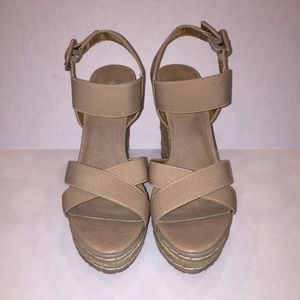 Charles David Nude Wedges.