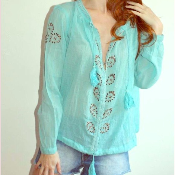Embroidered boho top