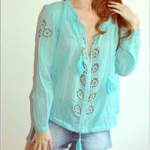 Embroidered boho top