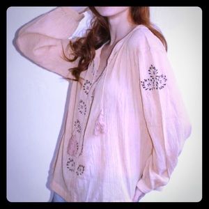 Boho embroidered top