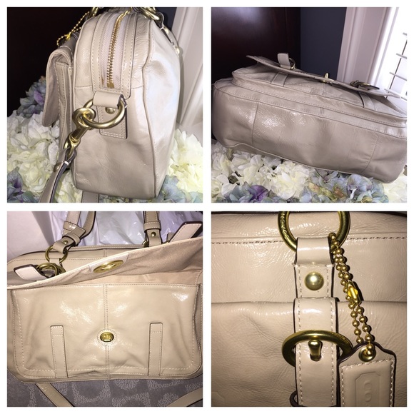 โSOLDโ COACH Patent Leather Chelsea PUTTY Satchel - Picture 4 of 4