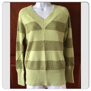 Delia's Angora Green Striped Sweater