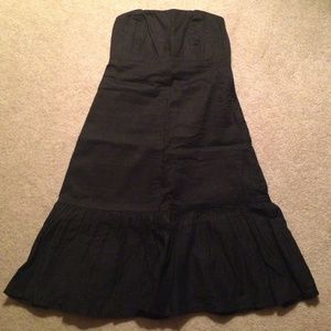 Black linen dress