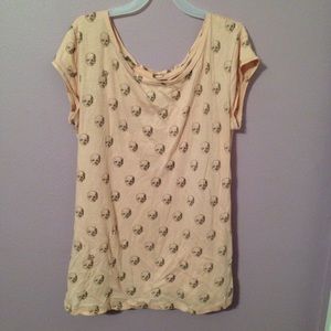 Vera Wang Pastel Pink Skull Top