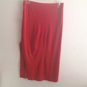 Red Knee length body skirt