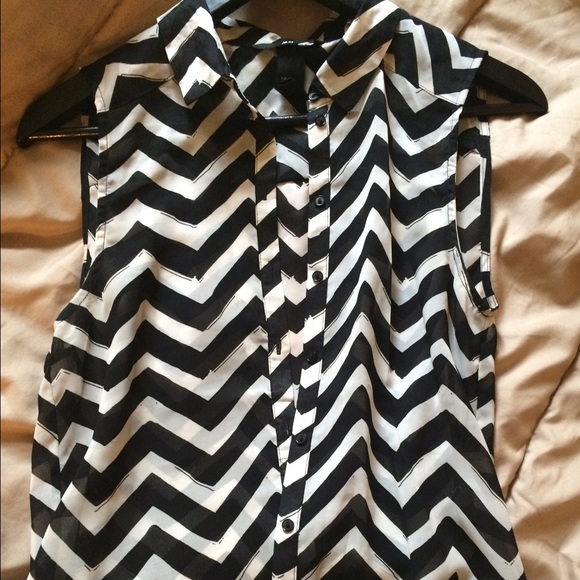 Black and white button down