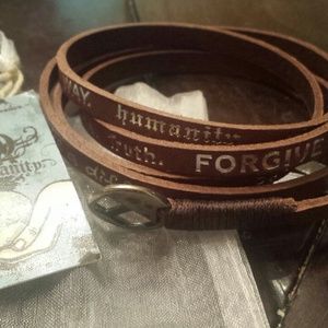 Humanity for All Leather Wrap bracelet