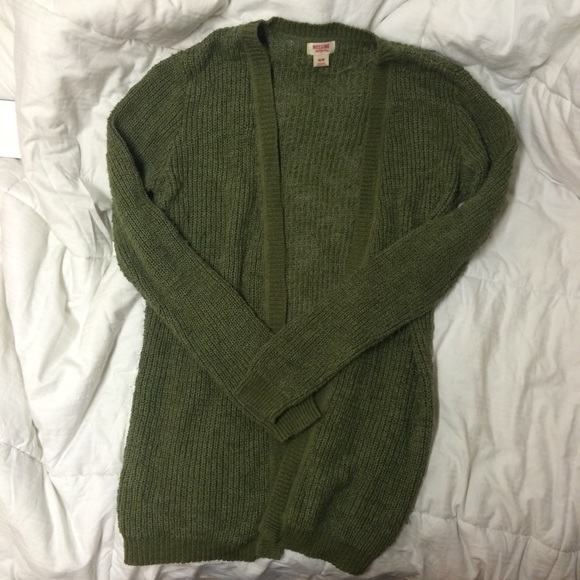 Mossimo Olive Open Cardigan