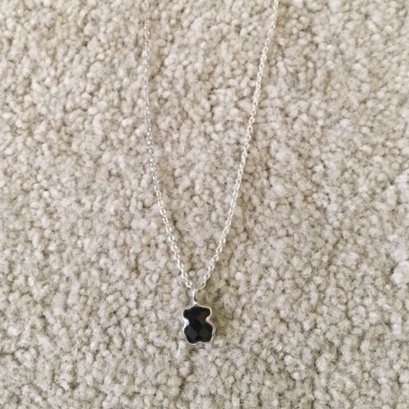 Onyx bear necklace