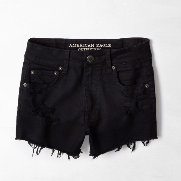 American Eagle high-rise black festival shorts