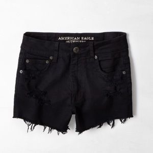 American Eagle high-rise black festival shorts