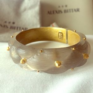Alexis Bittar Lucite gold stud bangle.  NIB
