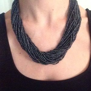 Blue multi strand necklace