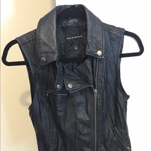 Black leather vest