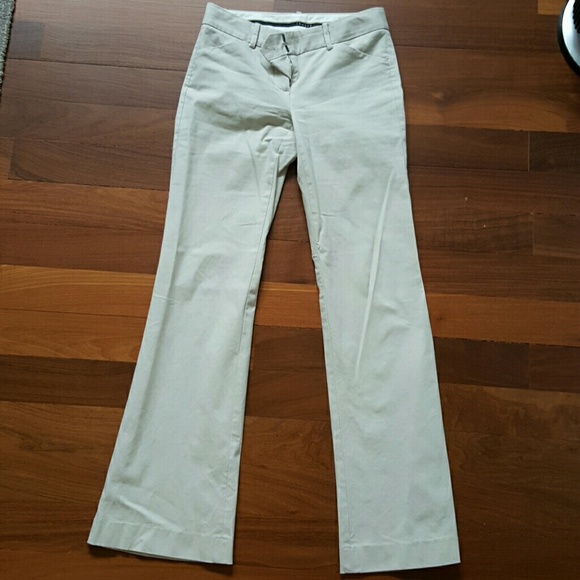 Theory Stretch Cotton Flare Light Khaki Pants Sz 0