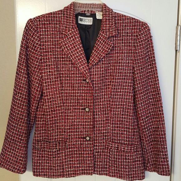 Plaid Red Blazer