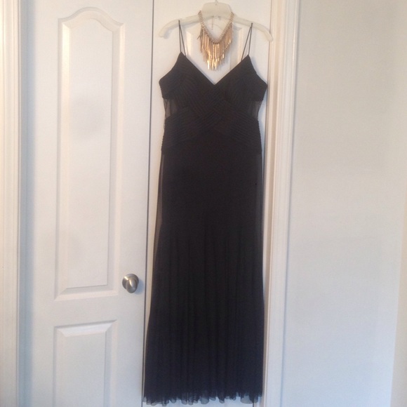 Black satin with netting evening gown!