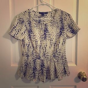 Black and White Peplum Top