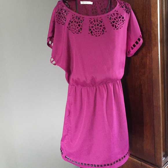 Magenta cut out dress