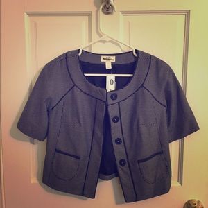 Navy and White Checkered Blazer