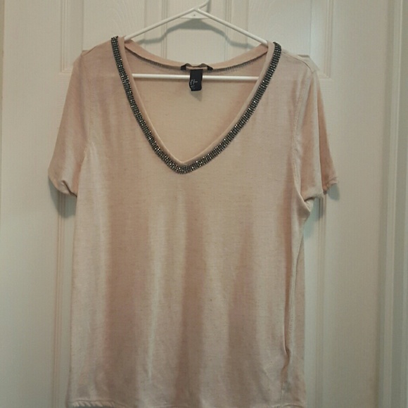 Peach Embellished t-shirt