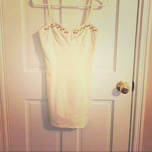 Off White, Studded, Tight Dress