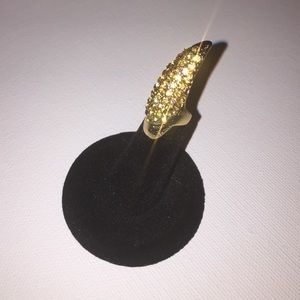 GOLD TONE THUMB & PINKY CRYSTAL NAIL CLAW RINGS