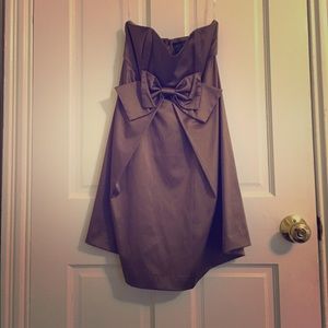 Brown, Satin Dress