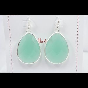 Stella & Dot Serenity stone drop earrings-Aqua