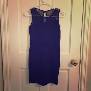 Black Dress with Mesh Panels