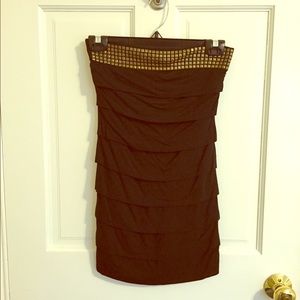 Black Tube Dress with Studded Top