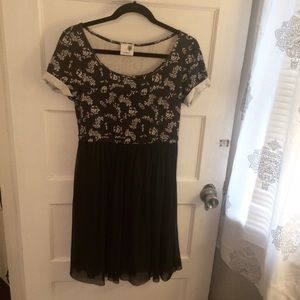 Anthropologie dress, white and navy