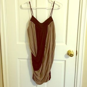 Black and Brown Drape Dress